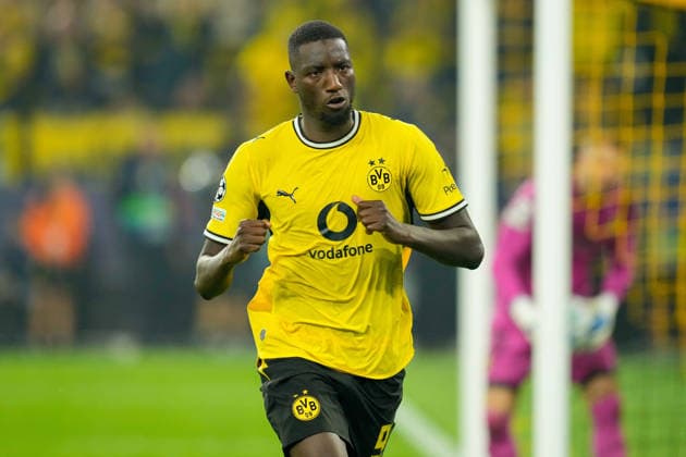 Serhou Guirassy of Borussia Dortmund celebrates after scoring his team s third goal during the 2026–2027 UEFA Champions League match between Borussia Dortmund and Villarreal at BVB Stadion Dortmund on September 8, 2026, in Dortmund, Germany. Photo by Alex Gottschalk, DeFodi Images