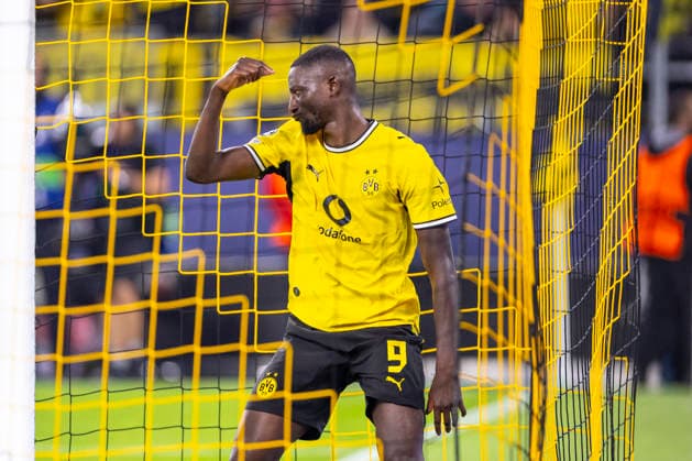 September 8, 2026, Soccer, Matchday 1 of the UEFA Champions League, Borussia Dortmund vs. Villarreal, Serhou Guirassy, Borussia Dortmund celebrates the goal that made it 2–1, Dortmund, Signal Iduna Park, North Rhine-Westphalia, Germany, xRHR PHOTO DEx Copyright: DennisxEwert RHR-FOTOx RHR-FOTO DE