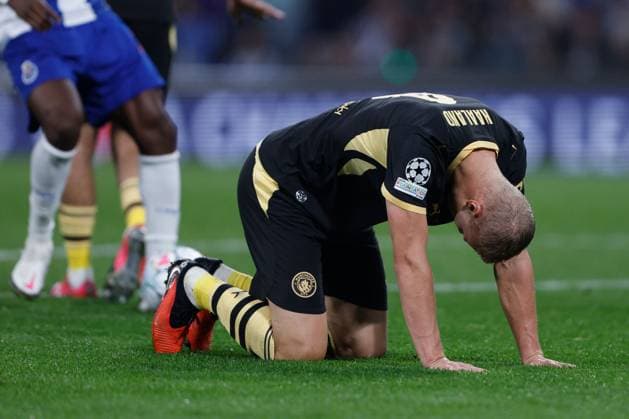 Erling Haaland of Manchester City shows a look of dejection. Porto v Manchester City, UEFA Champions League, League Stage, Football, Estadio do Dragao, Porto, Portugal - 08 Sep 2026Porto Estadio do Dragao Portugal  Copyright: xMiguelxLemos Shutterstockx 17140155ea