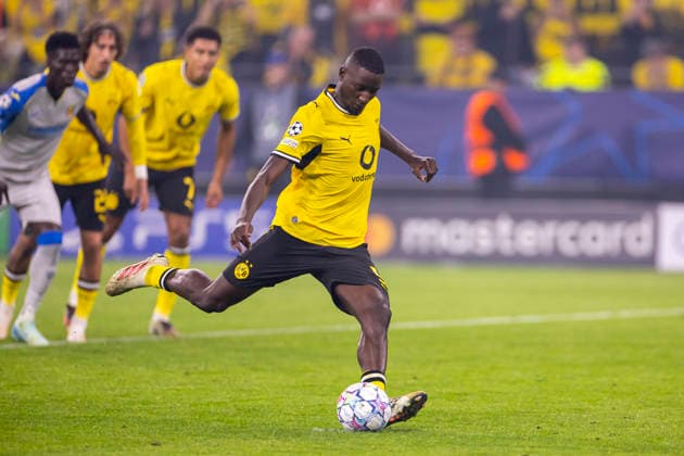 September 8, 2026, Soccer, Matchday 1 of the UEFA Champions League, Borussia Dortmund vs. Villarreal, Serhou Guirassy, Borussia Dortmund wins 3–1 on a penalty kick, Dortmund, Signal Iduna Park, North Rhine-Westphalia, Germany, xRHR, PHOTO: DEx Copyright: DennisxEwert RHR-FOTOx RHR-FOTO DE