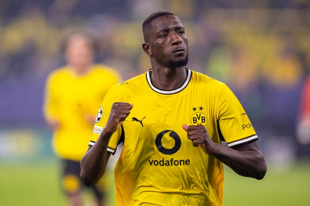 September 8, 2026, Soccer, Matchday 1 of the UEFA Champions League, Borussia Dortmund vs. Villarreal, Serhou Guirassy, Borussia Dortmund celebrates the goal that made it 3–1, Dortmund, Signal Iduna Park, North Rhine-Westphalia, Germany, xRHR PHOTO DEx Copyright: DennisxEwert RHR-FOTOx RHR-FOTO DE