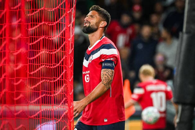 September 8, 2026, Villeneuve-D ascq, France, France: Olivier GIROUD of Lille looks dejected during the UEFA Champions League, League Phase MD1 match between Lille OSC (LOSC) and Real Betis Balompie at Pierre Mauroy Stadium on October 23, 2025 in Villeneuve-d Ascq near Lille, France. Villeneuve-D ascq France - ZUMAm308 20260908_zsp_m308_028 Copyright: xMatthieuxMirvillex