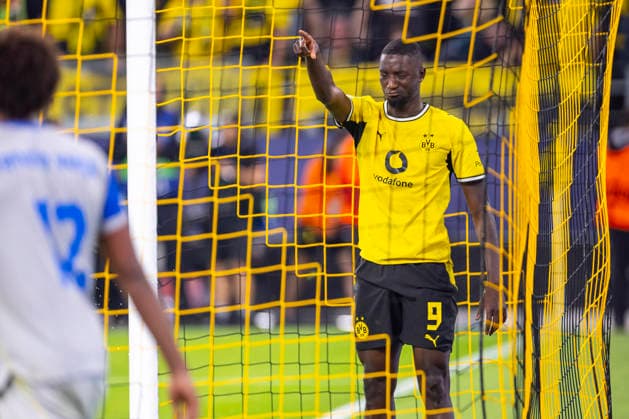 September 8, 2026, Soccer, Matchday 1 of the UEFA Champions League, Borussia Dortmund vs. Villarreal, Serhou Guirassy, Borussia Dortmund celebrates the goal that made it 2–1, Dortmund, Signal Iduna Park, North Rhine-Westphalia, Germany, xRHR PHOTO DEx Copyright: DennisxEwert RHR-FOTOx RHR-FOTO DE