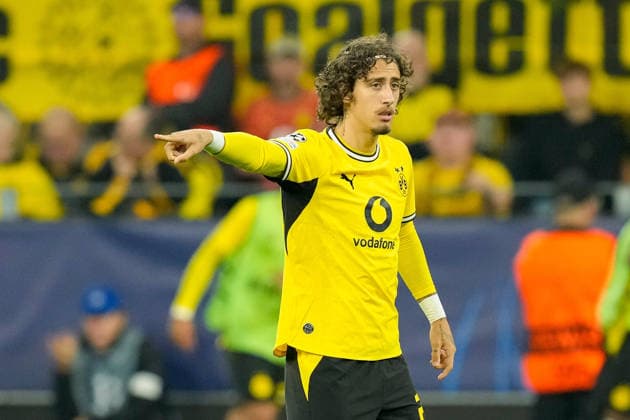 Fabio Silva of Borussia Dortmund gestures during the 2026–2027 UEFA Champions League match between Borussia Dortmund and Villarreal at BVB Stadion Dortmund on September 8, 2026, in Dortmund, Germany. Photo by Alex Gottschalk, DeFodi Images