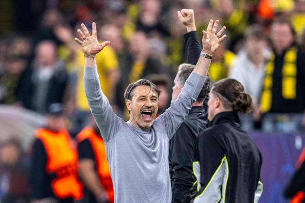September 8, 2026 Champions League Borussia Dortmund vs. Villarreal at Signal Iduna Park Coach Nico Kovac Borussia Dortmund celebrates IMPORTANT NOTICE In accordance with DFL and UEFA regulations, it is prohibited to use or allow the use of photographs taken in the stadium and or during the game in the form of image sequences and or video-like photo series Copyright: xDavidxInderliedx