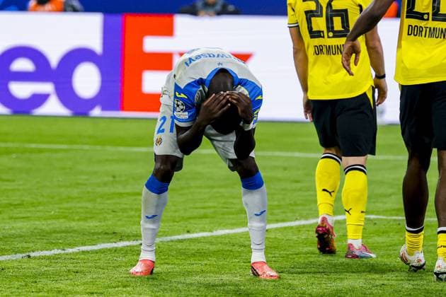 DORTMUND - Tani Oluwaseyi of Villarreal CF reacts during the UEFA Champions League match between Borussia Dortmund and Villarreal CF at Signal Iduna Park on September 8, 2026, in Dortmund, Germany. MARCEL TER BALS ANP UEFA Champions League 2026 27 xVIxANPxSportx xMarcelxterxBalsxIVx 567693668 originalFilename: 567693668.jpg