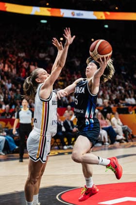 FIBA Women’s Basketball World Cup 2026: Germany vs. South Korea, September 8, 2026; Britta Daub (Germany), 19; Heji An (South Korea), 5; Basketball; FIBA Women’s Basketball World Cup 2026; Final Round, Quarterfinal Qualifier: Germany vs. South Korea on September 8, 2026, at the Uber Arena, Berlin Copyright: xBEAUTIFULxSPORTS Tonhäuserx