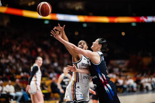 FIBA Women s Basketball World Cup 2026: Germany vs. South Korea, September 8, 2026; Nyara Sabally (Germany, 8), Leeseul Kang (South Korea, 3); Basketball; FIBA Women s Basketball World Cup 2026; Final Round, Quarterfinal Qualifier: Germany vs. South Korea on September 8, 2026, at the Uber Arena, Berlin Copyright: xBEAUTIFULxSPORTS Tonhäuserx