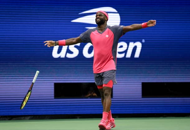 US Open tennis tournament - Day 10 Frances Tiafoe of the USA celebrates his victory over Alex Michelsen of the USA during their Men Singles Quarterfinals match of the US Open Tennis Championships at the USTA Billie Jean King National Tennis Center in Flushing Meadows, New York, USA, 08 September 2026. FLUSHING MEADOWS NEW YORK United States  Copyright: xCRISTOBALxHERRERA-ULASHKEVICHx