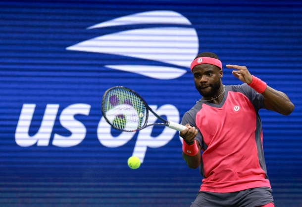 US Open tennis tournament - Day 10 Frances Tiafoe of the USA hits the winning shot for match point against Alex Michelsen of the USA during their Men Singles Quarterfinals match of the US Open Tennis Championships at the USTA Billie Jean King National Tennis Center in Flushing Meadows, New York, USA, 08 September 2026. FLUSHING MEADOWS NEW YORK United States  Copyright: xCRISTOBALxHERRERA-ULASHKEVICHx