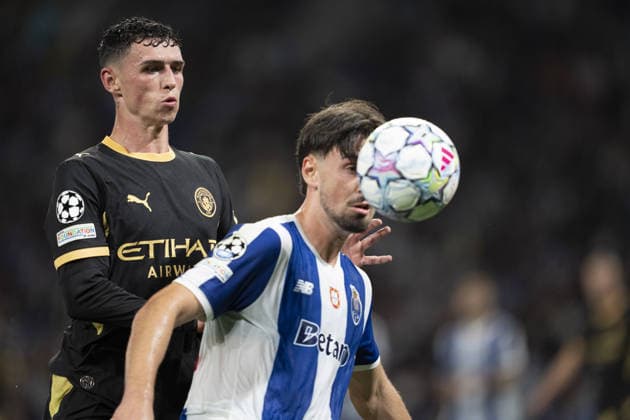 PORTO, PORTUGAL - SEPTEMBER 8: Phil Foden of Manchester City and Martim Fernandes of FC Porto challenges for the ball during the UEFA Champions League 2026 27 League Phase MD1 match between FC Porto and Manchester City at Estadio do Dragao on September 8, 2026 in Porto, Portugal (Photo by Pedro Loureiro Sports Press Photo SPP) Copyright: xSportsxPressxPhotox Sportspressphoto_SPR226486