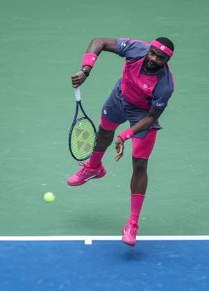 Frances Tiafoe of USA in action 2026 US Open, Day Ten, USTA Billie Jean King National Tennis Center, New York, USA - 08 Sep 2026New York USTA Billie Jean King National T New York (NY) United States of America EDITORIAL USE ONLY No use with unauthorised audio, video, data, fixture lists, club league logos or live services. Online in-match use limited to 120 images, no video emulation. No use in betting, games or single club league player publications.  Copyright: xEllaxLing Shutterstockx 17140157av