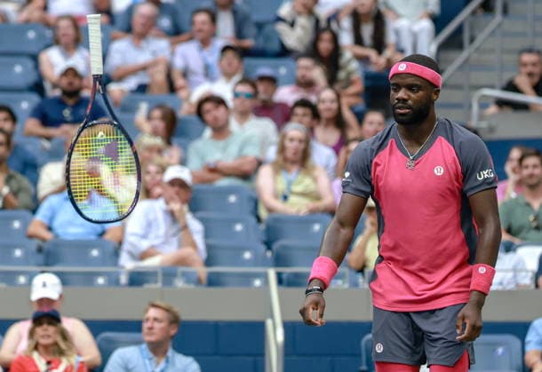 US Open tennis tournament - Day 10 Frances Tiafoe of the USA reacts while in action against Alex Michelsen of the USA during their Men Singles Quarterfinals match of the US Open Tennis Championships at the USTA Billie Jean King National Tennis Center in Flushing Meadows, New York, USA, 08 September 2026. FLUSHING MEADOWS NEW YORK United States  Copyright: xCRISTOBALxHERRERA-ULASHKEVICHx