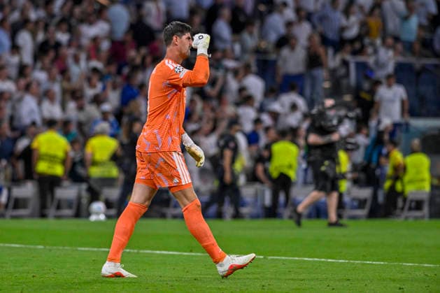 September 8, 2026, Madrid, Madrid, Spain: 1 THIBAUT COURTOIS of Real Madrid CF celebrates the victory with rage the match on Matchday 1 of the group stage of the 2026 27 UEFA Champions League between REAL MADRID C.F. and F.C. INTERNAZIONALE MILANO, played at the Bernabo u Stadium on September 8, 2026, in Madrid, Spain. Madrid Spain - ZUMAc312 20260908_zsp_c312_483 Copyright: xOscarxManuelxSanchezx