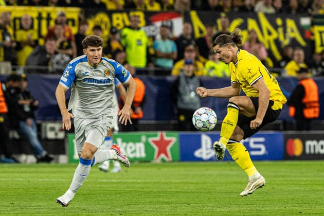 UEFA Champions League: Borussia Dortmund vs. Villarreal CF, September 8, 2026; Pau Navarro (Villarreal CF), 6; Marcel Sabitzer (Borussia Dortmund), 20; UEFA Champions League opener: Borussia Dortmund vs. Villarreal CF at BVB Stadion Dortmund, Dortmund, September 8, 2026 Copyright: xBEAUTIFULxSPORTS Buriakovx
