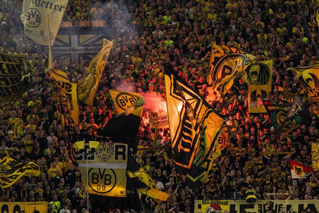 UEFA Champions League: Borussia Dortmund vs. Villarreal CF, September 8, 2026. Borussia Dortmund fans with pyrotechnics at the UEFA Champions League opener between Borussia Dortmund and Villarreal CF at BVB Stadion Dortmund, Dortmund, September 8, 2026 Copyright: xBEAUTIFULxSPORTS Buriakovx