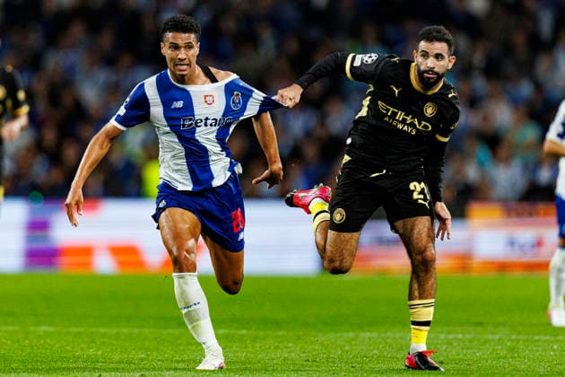 PORTO, PORTUGAL, SEPTEMBER 8: Alberto Costa of FC Porto (L) and Rayan Ait Nouri of Manchester City FC (R) in action during the UEFA Champions League 2026–27 group stage Matchday 1 game between FC Porto and Manchester City FC at Estádio do Dragão on September 8, 2026 in Porto, Portugal. Photo by Diego Maranhao, Eurasia Sport Images. Porto, Estadio do Dragao, Portugal Copyright: x x2026xEurasiaxSportxImagesx jp-en-EuSpIm-DIE_Porto_Man.City_08Sep2026_PT166