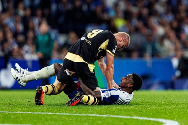 PORTO, PORTUGAL, SEPTEMBER 8: Erling Haaland of Manchester City FC gets into an argument with Pablo Rosario of FC Porto during the UEFA Champions League 2026–27 group stage Matchday 1 game between FC Porto and Manchester City FC at Estádio do Dragão on September 8, 2026 in Porto, Portugal. Photo by Diego Maranhao, Eurasia Sport Images. Porto, Estadio do Dragao, Portugal Copyright: x x2026xEurasiaxSportxImagesx jp-en-EuSpIm-DIE_Porto_Man.City_08Sep2026_PT173