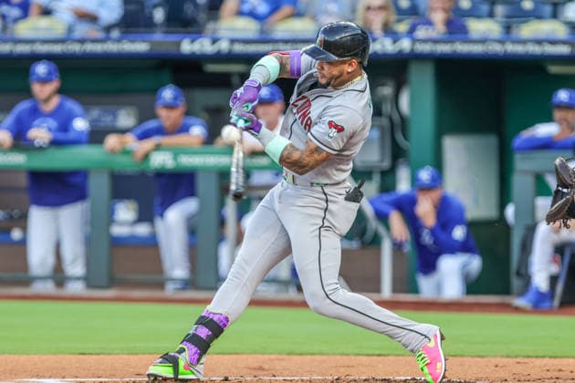 SEP 8, 2026: Arizona Diamondbacks second baseman Ketel Marte (4) at bat in the 1st inning against the Kansas City Royals at Kauffman Stadium Kansas City, MO. CSM Kansas City United States - ZUMAc04_ 20260908_zma_c04_007 Copyright: xRomanxPunox