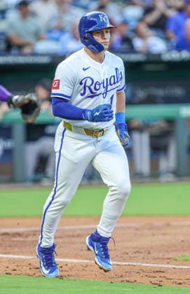 SEP 8, 2026: Kansas City Royals outfielder Isaac Collins (1) draws a walk in the 2nd inning against the Diamondbacks at Kauffman Stadium Kansas City, MO. CSM Kansas City United States - ZUMAc04_ 20260908_zma_c04_013 Copyright: xRomanxPunox