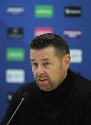 Carabao Cup - Crystal Palace v Middlesbrough LONDON, ENGLAND, SEPTEMBER 8: Pierre Sage Manager of Crystal Palace during his post match press conference, PK, Pressekonferenz after the 3-0 victory during the Carabao Cup Third Round match between Crystal Palace v Middlesbrough at Selhurst Park Stadium, London, England, on September 8. (Photo by Daniel Weir) London Selhurst Park Stadium England Copyright: xDanielxWeir SportsxPressxPhotox Sportspressphoto_SPR226711