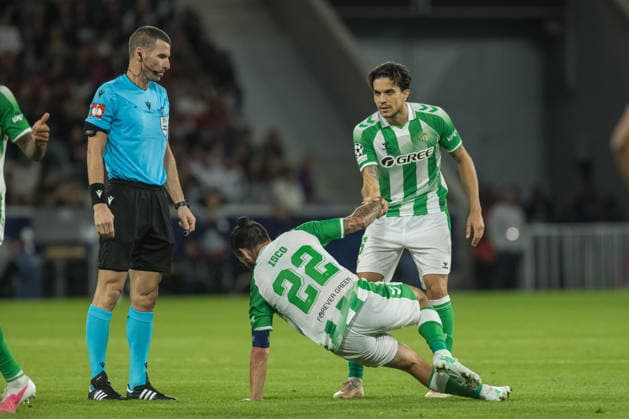 Marc Bartra and Isco seen during the during UEFA Champions League 26 27 League Phase - Matchday 1 match between teams of LOSC Lille and Real Betis Balompie (Jan Borys Ball Raw Images) Lille Decathlon Arena Stade Pierre-Mauroy France Copyright: xJanxBorysx janborys_lille_betis_26 27-22