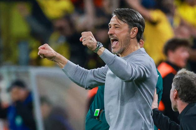 UEFA Champions League: Borussia Dortmund vs. Villarreal on September 8, 2026, at Signal Iduna Park in Dortmund. Coach Niko Kovac and the Dortmund players celebrate and cheer after scoring the goal that made it 2–1. MH
