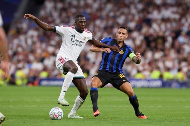 UEFA Champions League 2026 2027 - Real Madrid CF and FC Internazionale Milano in Madrid, Spain - 08 Sep 2026 Ibrahima Konate (Real Madrid CF) and Lautaro Martinez (FC Internazionale Milano) are seen in action during the UEFA Champions League 2026 2027 match between Real Madrid CF and FC Internazionale Milano Final score: Real Madrid CF 2-1 FC Internazionale Milano Madrid Spain Copyright: xFedericoxTitonex xSOPAxImagesx Federico-Titone-1448090