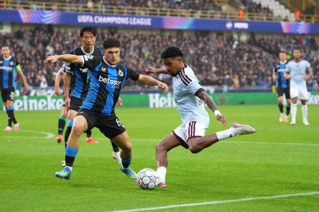 Ian Maatsen of Aston Villa and Joaquin Seys of Club Brugge Club Brugge v Aston Villa, UEFA Champions League, League Stage, Football, Jan Breydel Stadium, Brugge, Belgium - 08 Sep 2026Brugge Jan Breydel Stadium Belgium  Copyright: xDavexWInter Shutterstockx 17139355hd