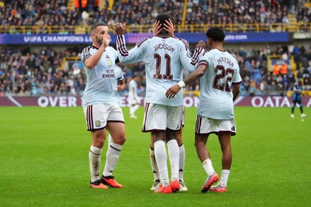 Nicolas Jackson of Aston Villa puts his side 3-1 ahead Club Brugge v Aston Villa, UEFA Champions League, League Stage, Football, Jan Breydel Stadium, Brugge, Belgium - 08 Sep 2026Brugge Jan Breydel Stadium Belgium  Copyright: xDavexWInter Shutterstockx 17139355ir