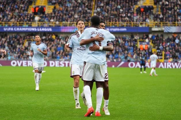 Nicolas Jackson of Aston Villa puts his side 3-1 ahead Club Brugge v Aston Villa, UEFA Champions League, League Stage, Football, Jan Breydel Stadium, Brugge, Belgium - 08 Sep 2026Brugge Jan Breydel Stadium Belgium  Copyright: xDavexWInter Shutterstockx 17139355is