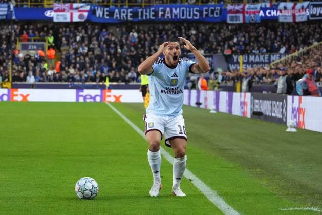 Emiliano Buendia of Aston Villa reacts Club Brugge v Aston Villa, UEFA Champions League, League Stage, Football, Jan Breydel Stadium, Brugge, Belgium - 08 Sep 2026Brugge Jan Breydel Stadium Belgium  Copyright: xDavexWInter Shutterstockx 17139355jd