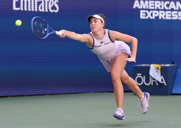 September 8, 2026, New York City, New York, USA: LINDA NOSKOVA of Czech Republic during the match against A. Sabalenka in the womenÃ¢â‚¬â ¢s quarterfinals of Grand Slam tournament US Open. New York, USA. Noskova lost 6:7 (1-7), 6:3, 6:7 New York City USA - ZUMAc278 20260908_zsp_c278_042 Copyright: xMarcinxCholewinskix