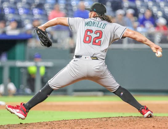 SEP 8, 2026: Arizona Diamondbacks relief pitcher Juan Morillo (62) came in the 9th inning against the Kansas City Royals at Kauffman Stadium Kansas City, MO. CSM Kansas City United States - ZUMAc04_ 20260908_zma_c04_028 Copyright: xRomanxPunox