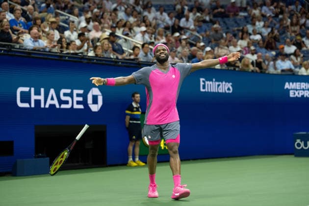 2026 US Open - Day 10 New York, NY - SEPTEMBER 8: Frances Tiafoe of the United States celebrates winning his match against Alex Michelsen of the United States during the 2026 US Open - Day 10 at USTA Billie Jean King National Tennis Center on September 8, 2026 in New York, New York. Copyright: xSusanxMullane ISIxPhotosx 9755