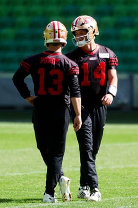 September 9, 2026, Melbourne, Victoria, Australia: Brock Purdy 13 of San Francisco 49ers during practice at an NFL, American Football Herren, USA media opportunity at AAMI Park on September 09, 2026 in Melbourne, Australia. Melbourne Australia - ZUMAp121 20260909_zsp_p121_024 Copyright: xChrisxPutnamx