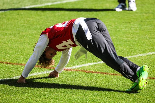 September 9, 2026, Melbourne, Victoria, Australia: Ashtyn Davis 24 of San Francisco 49ers during practice at an NFL, American Football Herren, USA media opportunity at AAMI Park on September 09, 2026 in Melbourne, Australia. Melbourne Australia - ZUMAp121 20260909_zsp_p121_025 Copyright: xChrisxPutnamx