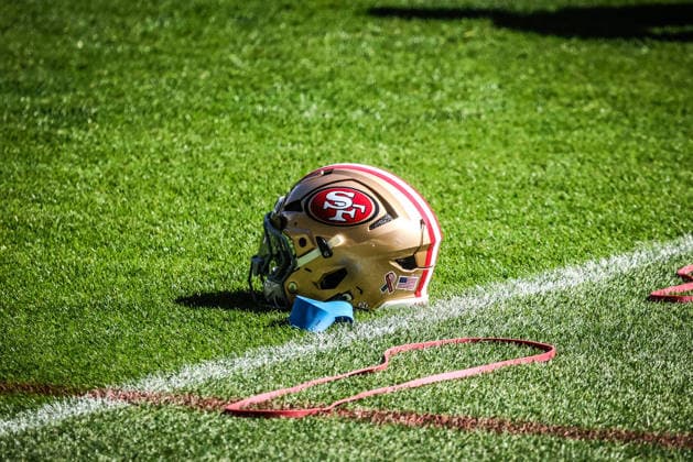 September 9, 2026, Melbourne, Victoria, Australia: The San Francisco 49ers during practice at an NFL, American Football Herren, USA media opportunity at AAMI Park on September 09, 2026 in Melbourne, Australia. Melbourne Australia - ZUMAp121 20260909_zsp_p121_026 Copyright: xChrisxPutnamx