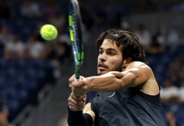US Open tennis tournament - Day 10 Carlos Alcaraz of Spain in action against Ben Shelton of the USA during their Men s Singles Quarterfinals match of the US Open Tennis Championships at the USTA Billie Jean King National Tennis Center in Flushing Meadows, New York, USA, 08 September 2026. FLUSHING MEADOWS NEW YORK United States  Copyright: xCRISTOBALxHERRERA-ULASHKEVICHx