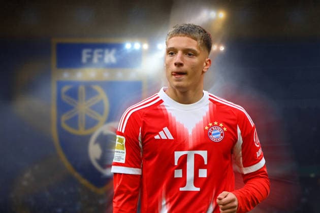 WARNING: PHOTOMONTAGE Instagram post causes a stir. Will the DFB lose this Bayern gem? ARCHIVE PHOTO: Erblin OSMANI, Bayern Munich, action shot, single frame, cropped single subject, half-length portrait