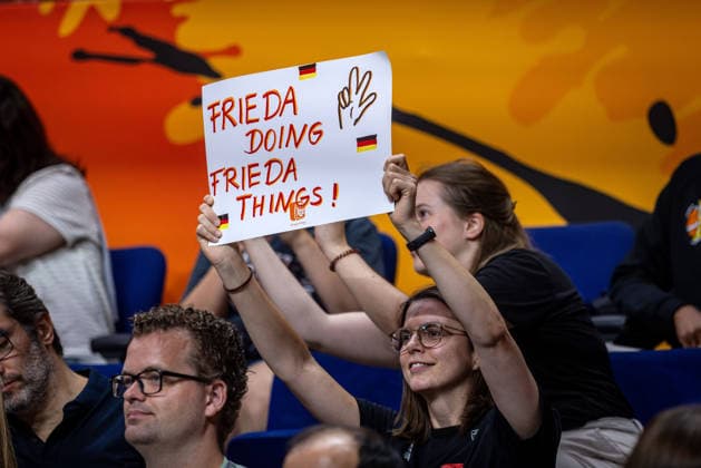 Basketball Berlin, September 8, 2026 – FIBA Women’s Basketball World Cup Germany 2026 – Quarterfinal Qualifier: Germany (GER) vs. South Korea (KOR) – Fan of Frida Bühner (Germany, No. 20)