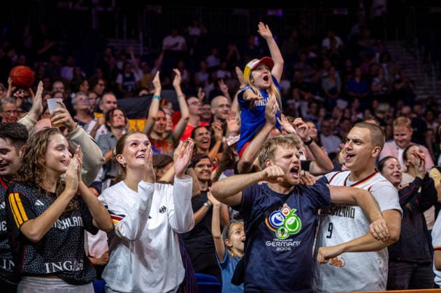 Basketball Berlin, September 8, 2026, FIBA Women’s Basketball World Cup Germany 2026, Quarterfinal Qualifier, Germany (GER) vs. South Korea (KOR), German fans cheering
