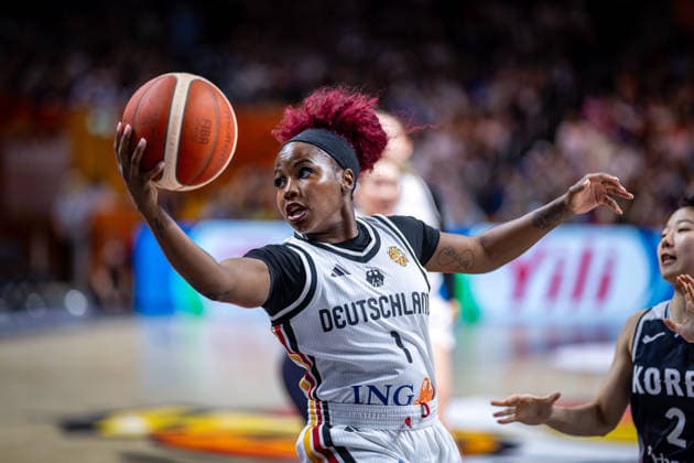 Basketball Berlin, September 8, 2026, FIBA Women’s Basketball World Cup Germany 2026, Quarterfinal Qualifier: Germany (GER) vs. South Korea (KOR), Alexis Peterson Smalls (Germany), No. 01, Peterson