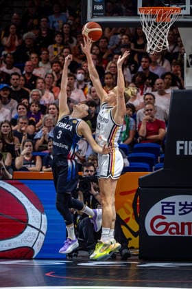 Basketball Berlin, September 8, 2026 FIBA Women’s Basketball World Cup Germany 2026 Quarterfinal Qualifier Germany (GER) vs. South Korea (KOR) Leeseul Kang (Korea), No. 03 Leonie Fiebich (Germany), No. 13