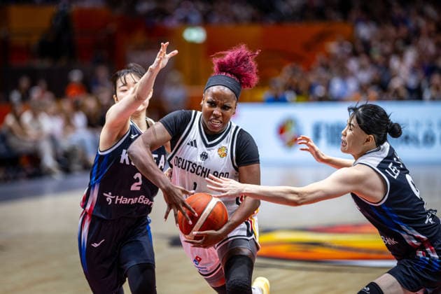 Basketball Berlin, September 8, 2026 FIBA Women’s Basketball World Cup Germany 2026 Quarterfinal Qualifier Germany (GER) vs. South Korea (KOR) Alexis Peterson Smalls (Germany, No. 01) Peterson Yeeun Heo (South Korea, No. 02) Sohee Lee (South Korea, No. 09)