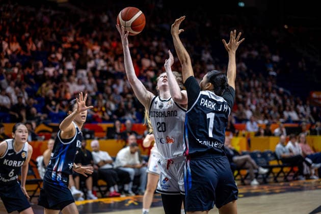 Basketball Berlin, September 8, 2026 FIBA Women’s Basketball World Cup Germany 2026 Quarterfinal Qualifier Germany (GER) vs. South Korea (KOR) Frida Bühner (Germany), No. 20 Jihyun Park (South Korea), No. 01