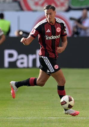 Younes Ebnoutalib takes photographs at the Bundesliga soccer match between Eintracht Frankfurt and FC Augsburg on September 6, 2026, in Frankfurt. DFL and DFB regulations prohibit any use of photographs as image sequences and or quasi-video.