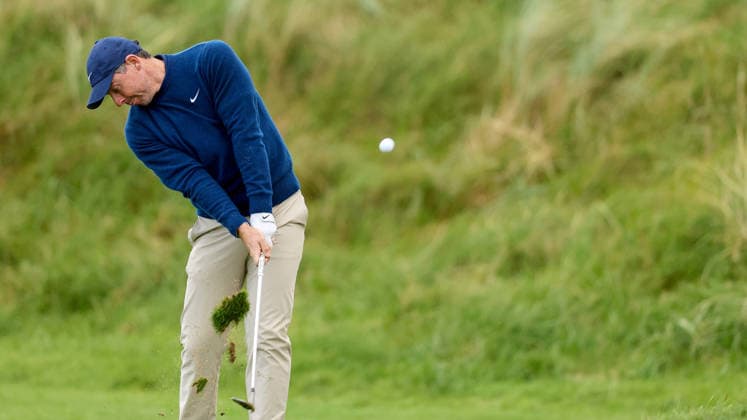 2026 Amgen Irish Open - Pro-Am, Trump International Golf Links, Doonbeg 9 9 2026 Rory McIlroy plays his shot from the twelfth fairway Rory McIlroy plays his shot from the twelfth fairway 9 9 2026  Copyright: xx BB3_6285