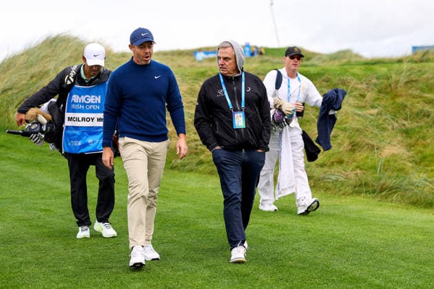 2026 Amgen Irish Open - Pro-Am, Trump International Golf Links, Doonbeg 9 9 2026 Rory McIlroy walks up the thirteenth with Paul McGinley Rory McIlroy walks up the thirteenth with Paul McGinley 9 9 2026  Copyright: xx BB2_5743