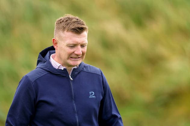 2026 Amgen Irish Open - Pro-Am, Trump International Golf Links, Doonbeg 9 9 2026 Former Galway Hurler Joe Canning reacts after the fourth green Joe Canning reacts after the fourth green 9 9 2026  Copyright: xx BB3_6361